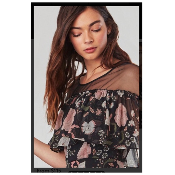 BB Dakota Black Rella Floral Print Midi Dress - Picture 3 of 4